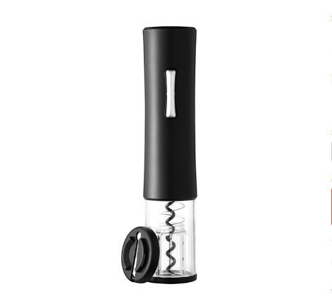 Abrebotellas eléctrico Nova Home de color negro con cuerpo de aleación de aluminio y base transparente para vino