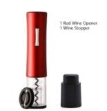 Abrebotellas eléctrico Nova Home de color rojo con sacacorchos, tapón y cortador de aluminio para vino