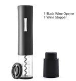 Set de abridor de vino eléctrico Nova Home en color negro con cortador de papel aluminio y tapón para botellas